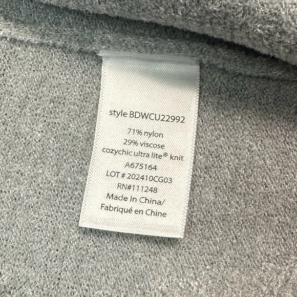 Barefoot Dreams Women's CozyChic Ultra Lite Shawl Collar Cardigan Vapor Gray L - Picture 6 of 6